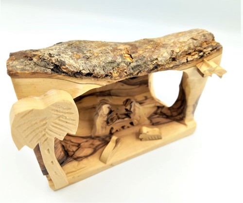 Nativity scene with olive - with, wood