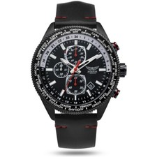 Aviator F-Series Mens Professional Chronograph Leather Strap 45mm Watch AVAW9485