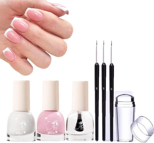 French manicure nail - french,