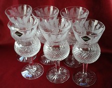 Edinburgh Crystal Thistle Pattern - Set of Six 7 1/4 inch Water Goblets