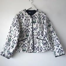 ZARA Printed Oversized Patchwork Quilted Jacket M Medium 10 12 
