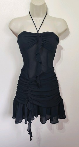 Zara black chiffon ruffle