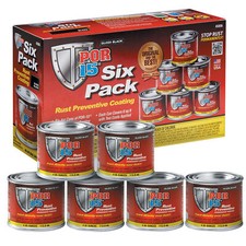 6 x POR15 Rust Preventive Gloss Black Paint (45006) - 113ml Tins (6 Pack)