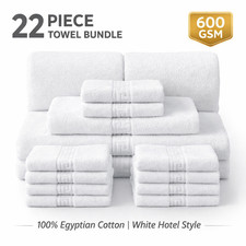 22pc White Egyptian Cotton