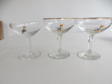 3 X VINTAGE BABYCHAM GLASSES