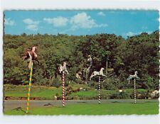 Postcard Antique Carousel Horses Sterling Forest Gardens near Tuxedo NY USA