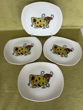 English Ironstone Pottery Set Of 4 Retro "Beefeater" Dinner Plates - 27cm