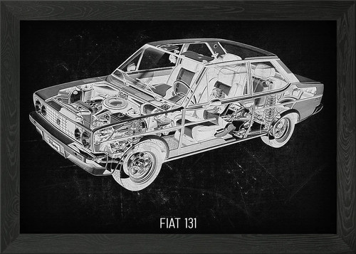 Fiat 131 framed wall - 131, art