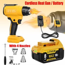 Hot Air Gun Cordless For Dewalt 18V Li-Ion Battery Electric Heat Gun w/ 4 Nozzle