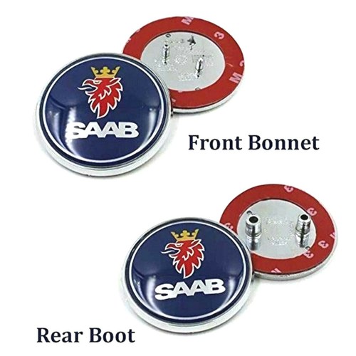 Saab blue badge set front - saab,