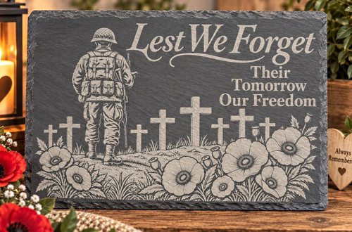 Lest forget slate plaque - we,
