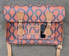 Vivienne Westwood x Cambridge Satchel Company Coral/Grey 14"  Squiggle Satchel.