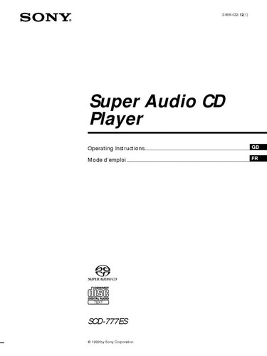 Sony scd 777es super - scd-777es, audio