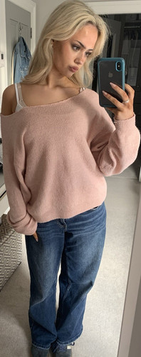 Pink knit pullover jumper - h&m,