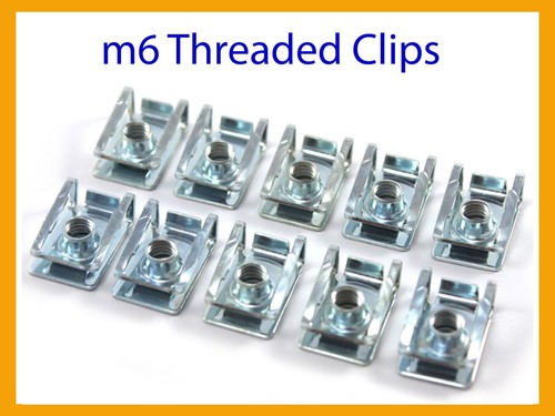 10x threaded metal clips - m6,