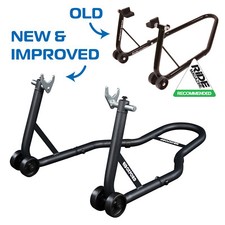 OXFORD MOTORCYCLE MOTORBIKE REAR PADDOCK GARAGE STAND LIFT BLACK SP821