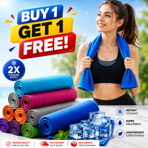 Instant cooling towel - towel, ice