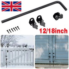 Drop Bolt Gate Garage Door Heavy Duty Long Black Galvanised Garden Metal 18" 