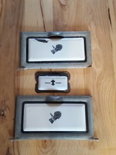 Antique Cast Iron Porcelain Enamel Fire Stove Door Set White French Country 