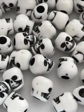 Skull Beads Plastic Black