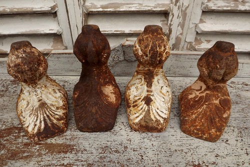 Antique cast iron bath feet - cast,