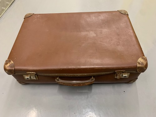 Vintage suitcase brown - vintage, leather
