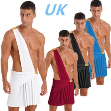 UK Mens Ancient Greek Mythology God Costume Roman Toga Warrior Cosplay Skirt