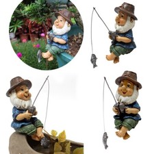 Runmeihe Fishing Gnome Statue Garden Decoration Resin Dwarf Creativity Outdoor