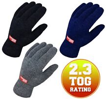 Mens Thermal Gloves 2.3 Tog Insulated Lined Knitted Winter Warm Heat Control