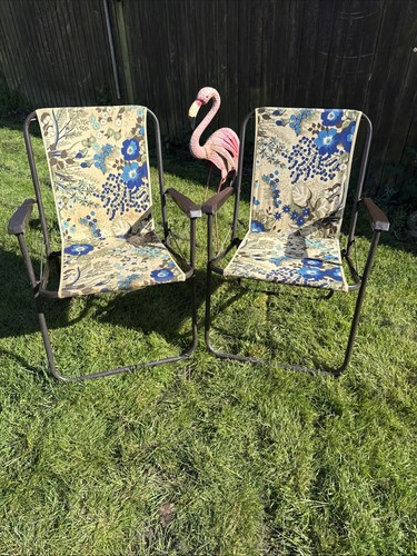 Vintage pair deck chairs - of,