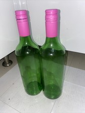 2 Empty Green glass bottles