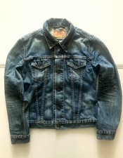 Levis Denim Trucker Jacket Womens M Blue 70590 Type 3 Faded Distressed