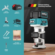 Electric Hand Trimmer Palm Router Laminate Woodworking Laminator Battery/Charger