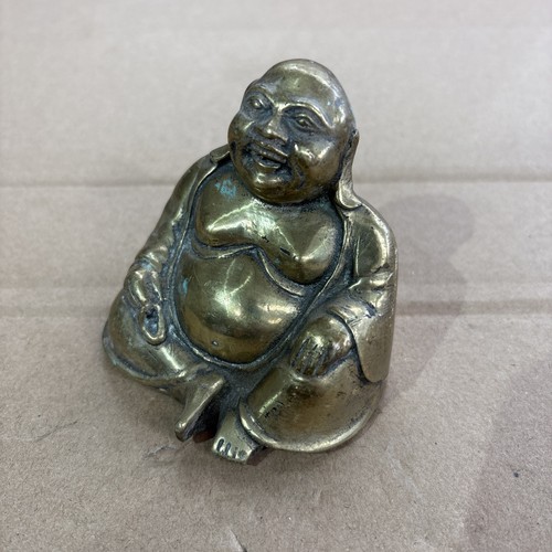 Vintage brass laughing - brass, buddha