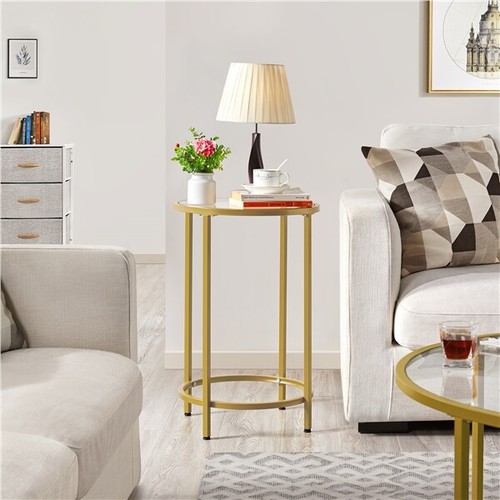 Gold side table - side, table,