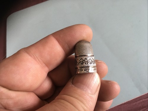 Antique silver thimble dated - antique,
