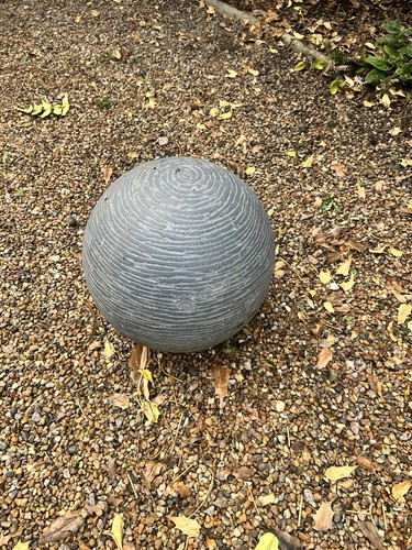 Grey stone spherical ball - spherical,