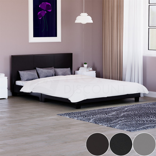 Bed faux leather - bed,