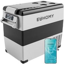 EUHOMY 12 Volt Refrigerator 55L Electric Cooler 12V Fridge APP Control Chiller