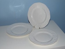 SET OF 3 Wedgwood Strawberry & Vine White Bone China 23cm Salad Plates Unused