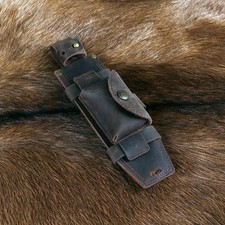 TOURBON Leather Fixed Blade Knife Sheath for Belt Scout Knives Holster Outdoor