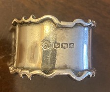 Silver Napkin Ring - William Hutton & sons 1923 Sheffield England Solid Silver 