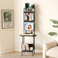 Smilesun Record Player Stand Vinyl Record Storage Turntable Stand for 200 Albums