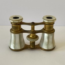 Vintage Lemaire Paris Mother of Pearl & Brass Opera Glasses/Binoculars (L1)W#661