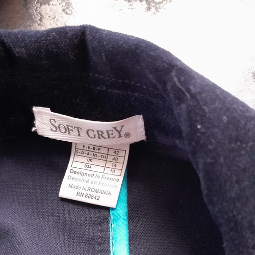 Soft grey navy - grey, velvet