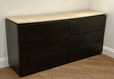 Libra Interior Wenge & Cream Marble Top Sideboard 6 Drawer