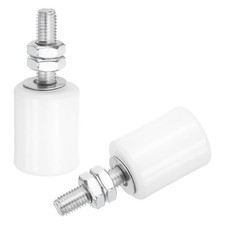 2Pcs Slide Gate Guide Roller, 1-5/8" Nylon Sliding Gate Support Assembly, White
