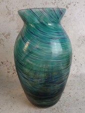 Vintage Art Glass Vase Blue