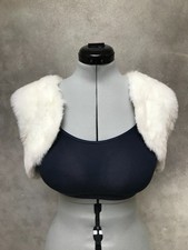 White faux fur bolero / shrug. Bridal. Size 10-14