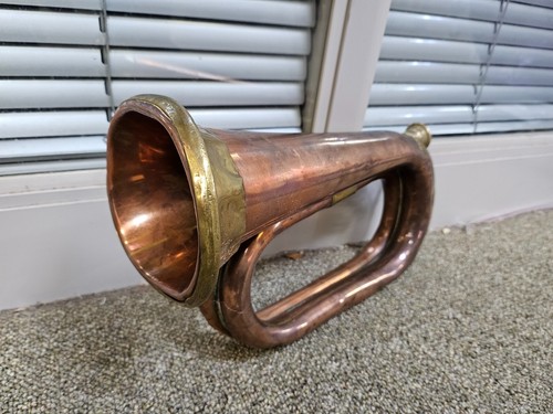 Vintage antique bugle copper - antique,